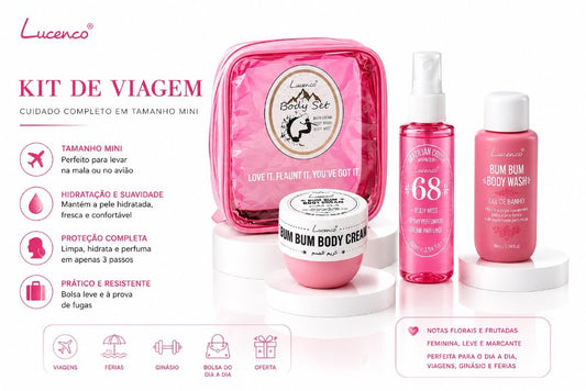 Kit de Viagem Nº68 – 4 Peças | Conjunto Corporal